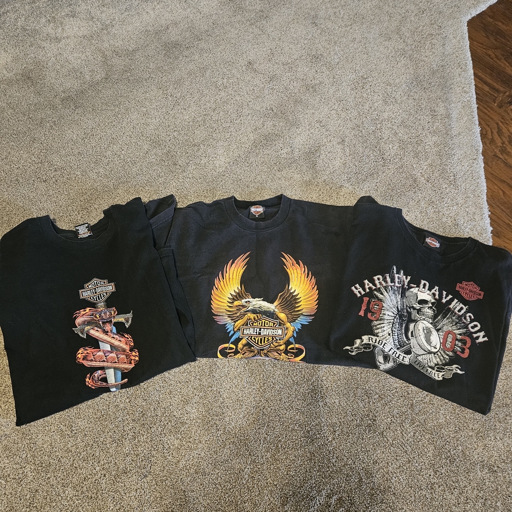 Harley-Davidson Men's Black Graphic T-Shirts